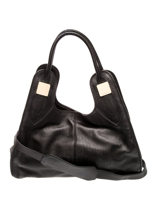 Rachel Zoe Handbags - Rachel Zoe Black Leather Hobo Bag with Gold Accents